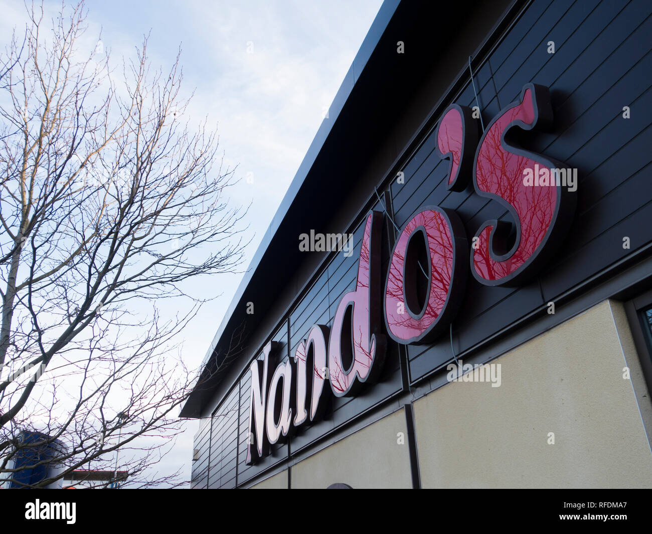 Nando's Chicken Store anmelden bei Manchester Fort Stockfoto