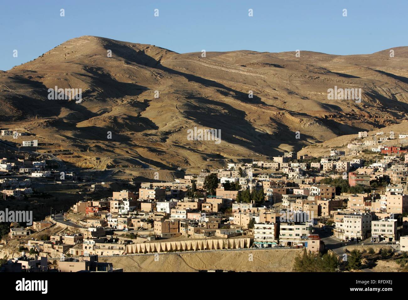 Die Stadt von Wadi Musa, Petra, Jordanien Stockfoto