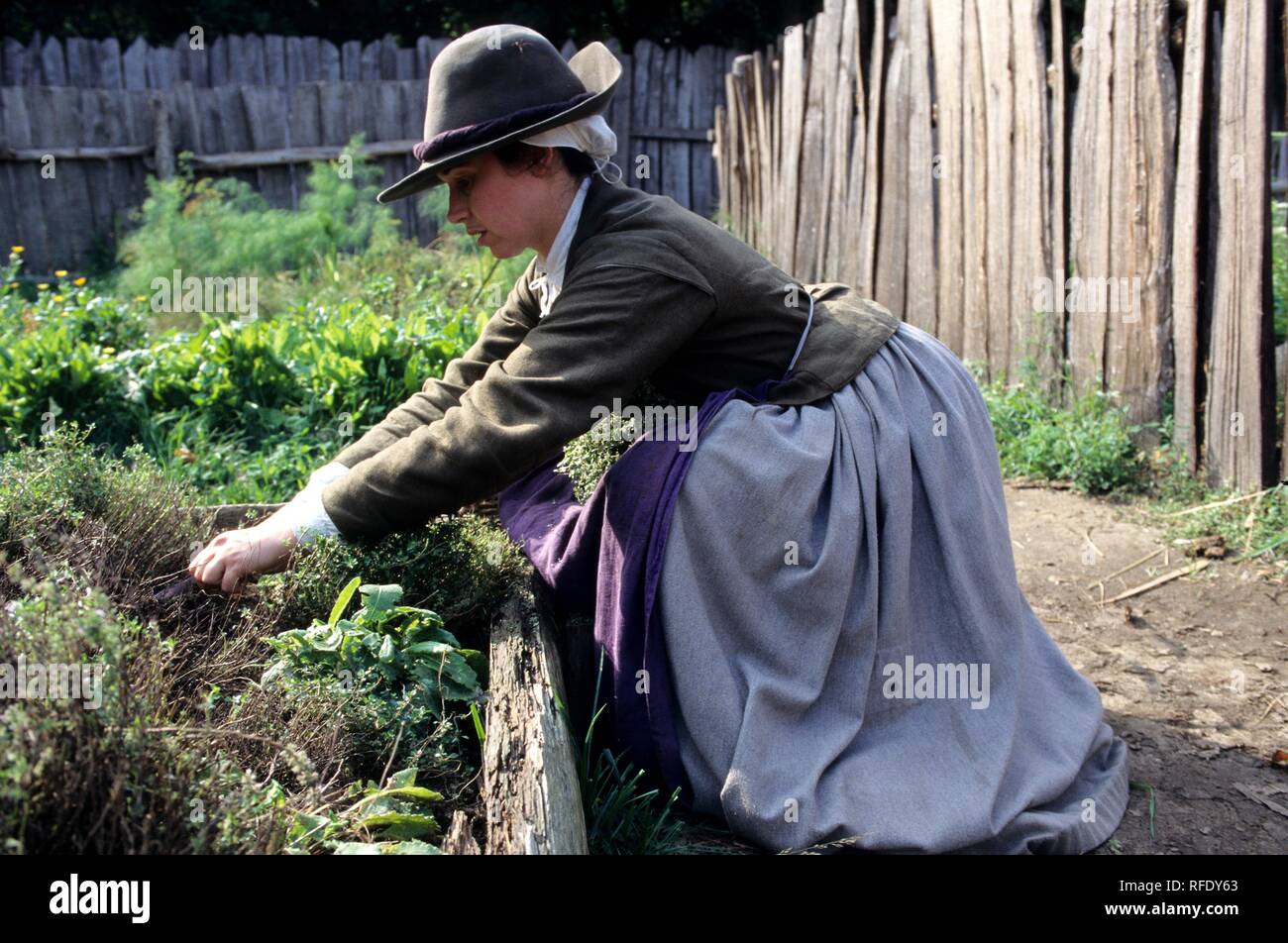 Historische Freilichtmuseum "Plimoth Plantation", Plymouth, Massachusetts, USA, Vereinigte Staaten von Amerika Stockfoto
