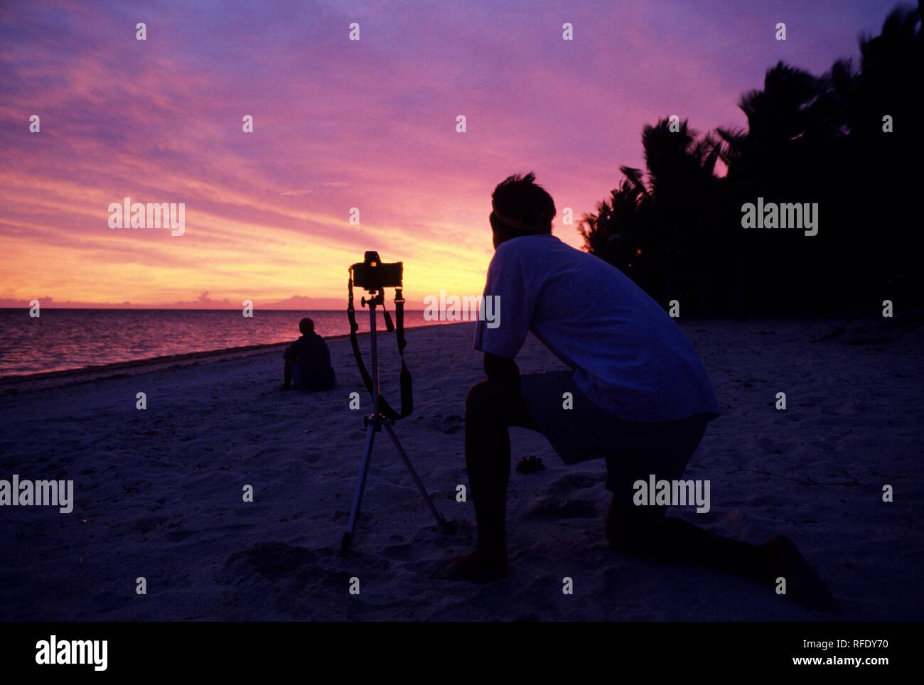 Bohol Beach Club, Sonnenuntergang, Panglao Island, Bohol, Philippinen Stockfoto