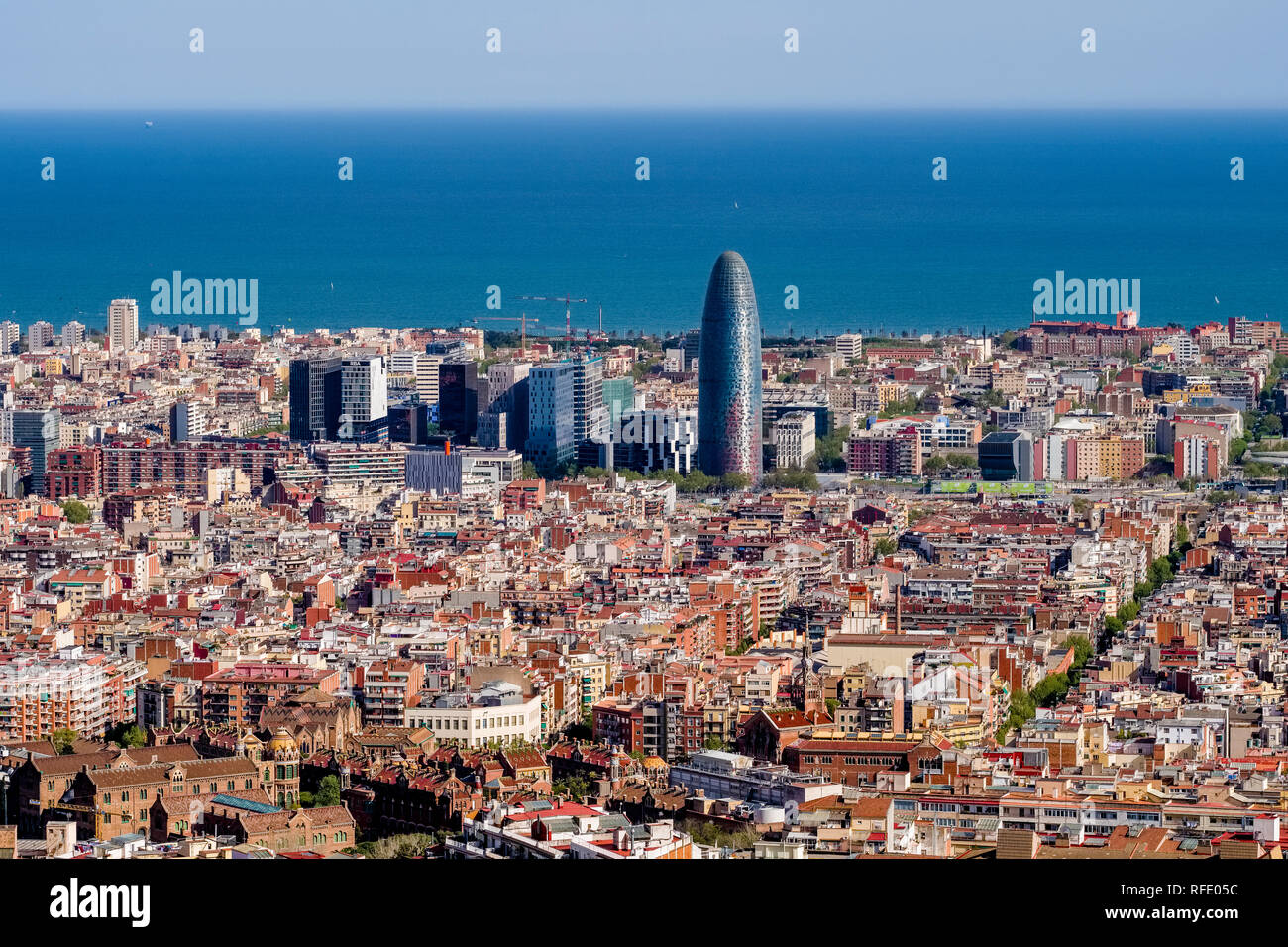Luftaufnahme auf Barcelona Downtown Stockfoto
