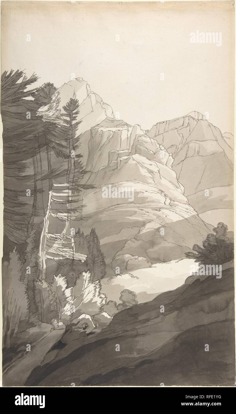 In der Nähe von Glarus] [Glarus, Schweiz. Artist: Francis Towne (Britisch,  Isleworth, Middlesex 1739-1816 Exeter). Maße: Blatt: 18 3/8 x 11 1/4 in.  (46,6 x 28,4 cm). Hersteller: Papier hergestellt von C&I