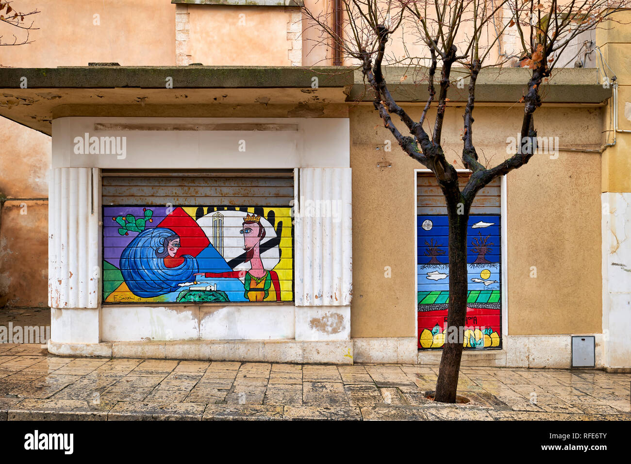 Street Art in den Straßen von Palermo Sizilien Italien Stockfoto