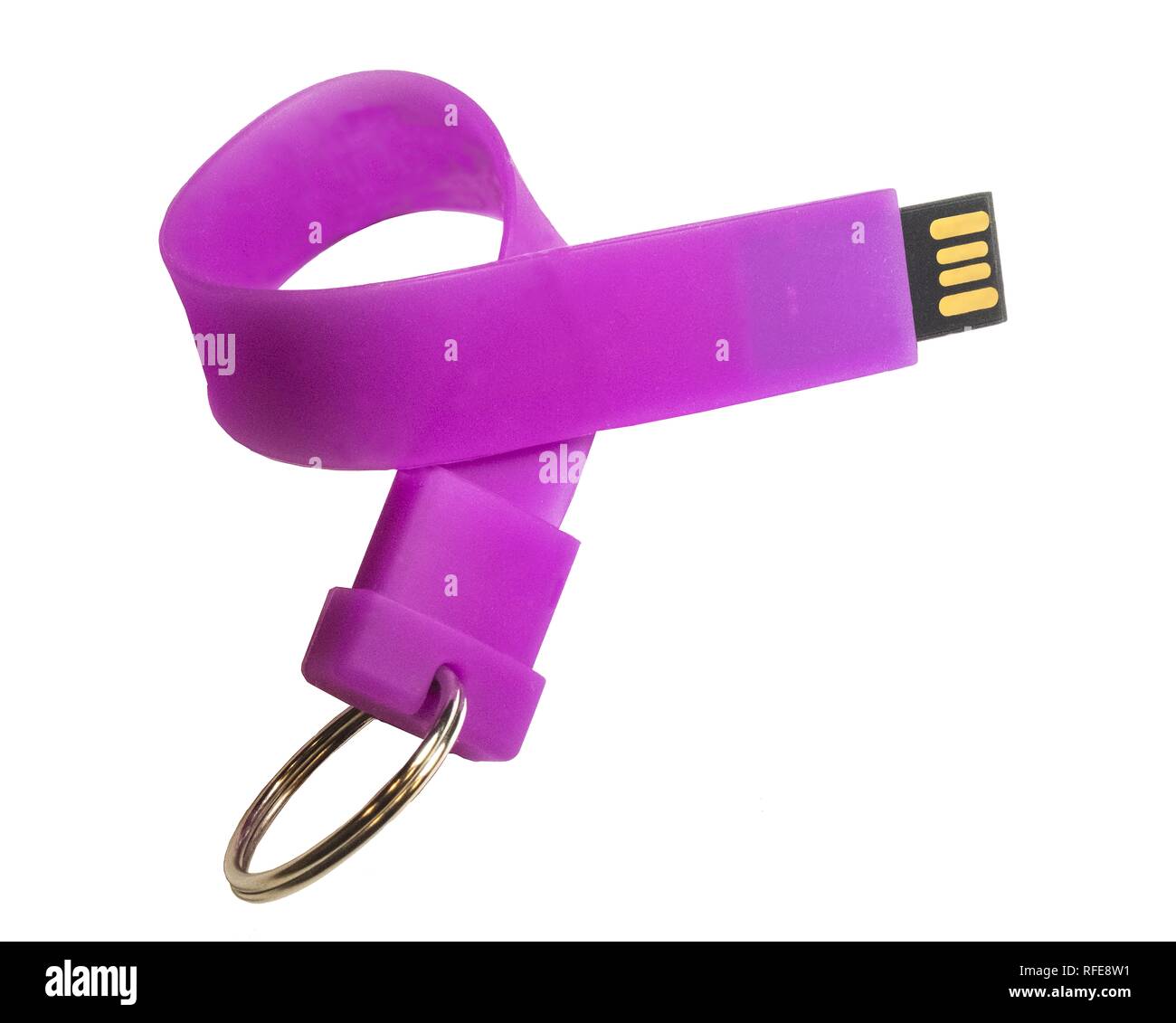 Usb-Stick in Form einer flexiblen Silikon band Schlüsselanhänger mit  Schlüsselring Stockfotografie - Alamy