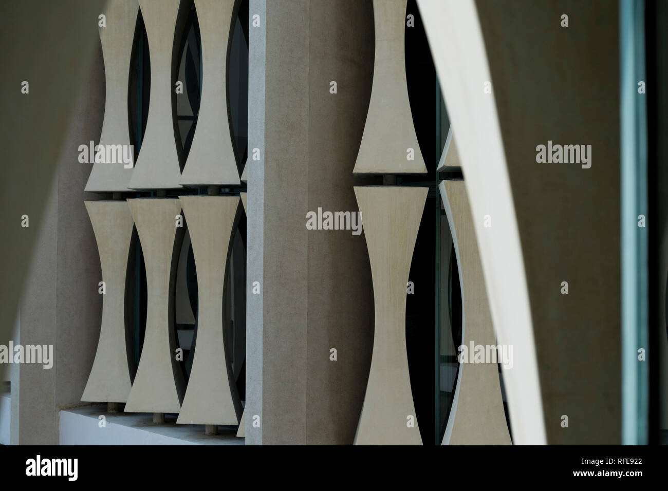 Internationaler Stil, moderne architecutre Details am Palast der Wiedervereinigung. In Saigon, Ho Chi Minh City, Vietnam. Stockfoto