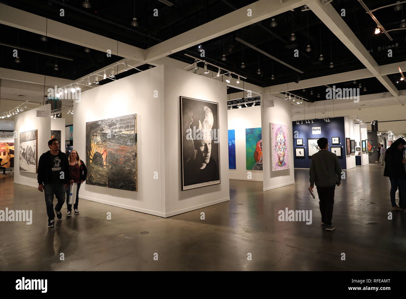 Los Angeles, CA/USA - 1/24/2019: Die LA Art Show in Los Angeles Convention Center, die das umfassendste internationale zeitgenössische Kunst S Stockfoto