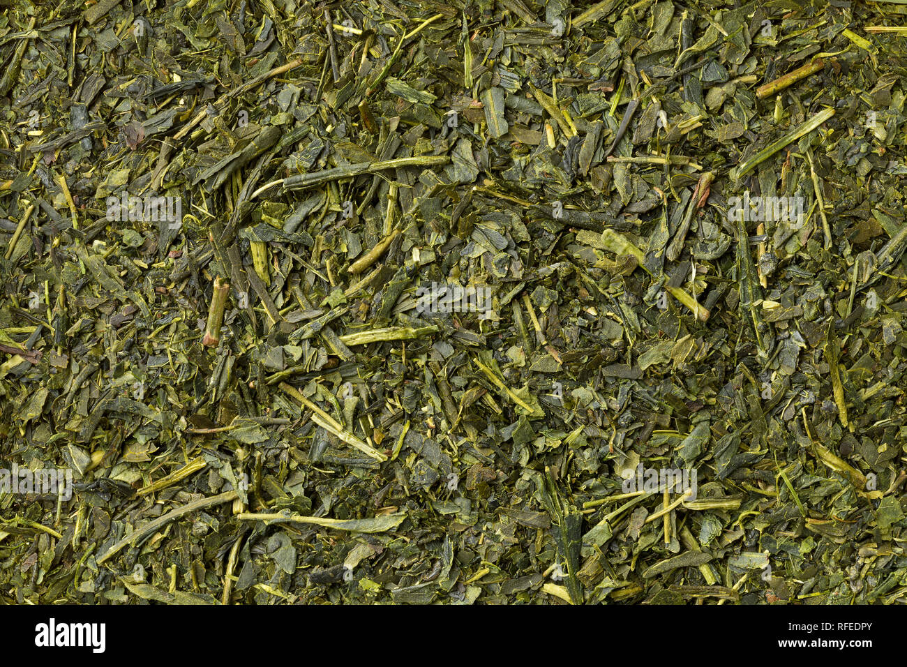 Japanischer Grüner Tee full frame Nahaufnahme Stockfoto