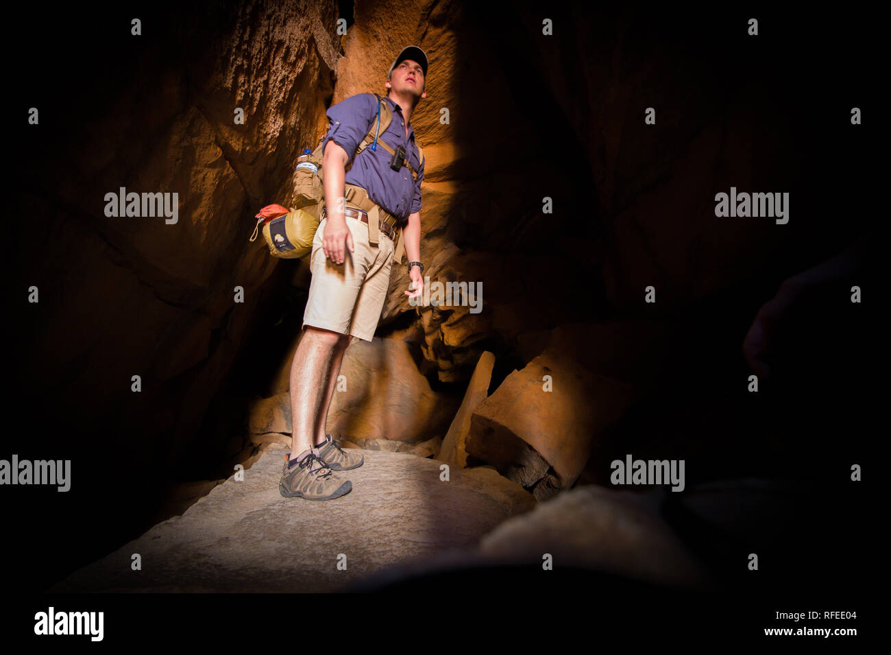 Wolfberg Berg in der Cederberg Wilderness Area ist die Heimat einer Wander- oder Rucksack Trail führt durch Wolfberg Risse zu berühmten wolfberg Arch. Stockfoto