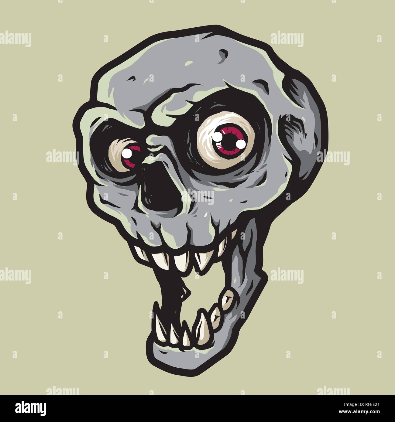 Schädel Kopf Illustration Vektor Stock Vektor