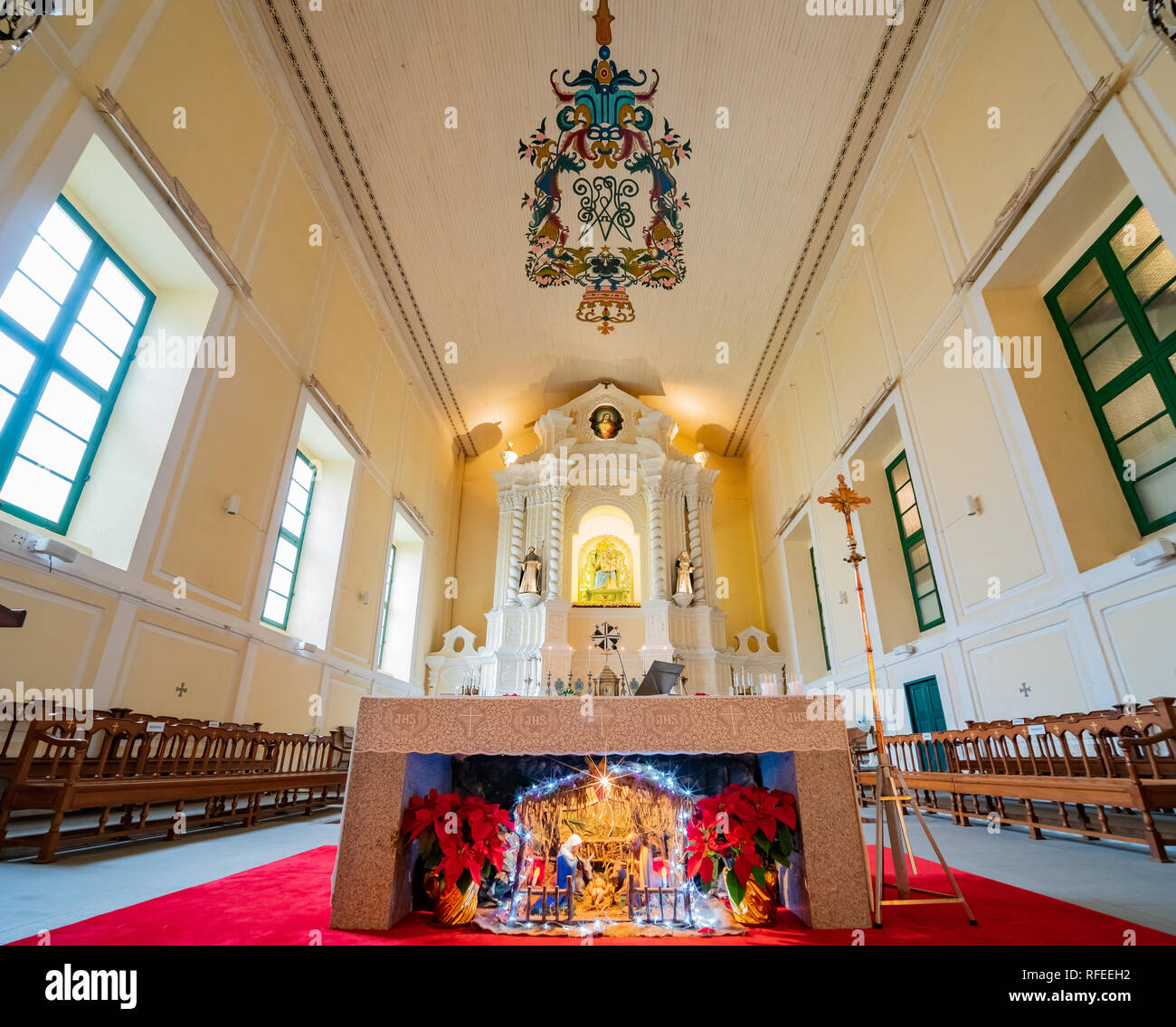 Macau, DEZ 24: Innenansicht des berühmten St. Dominic's Kirche am 24.Dezember, 2018 am Macau Stockfoto