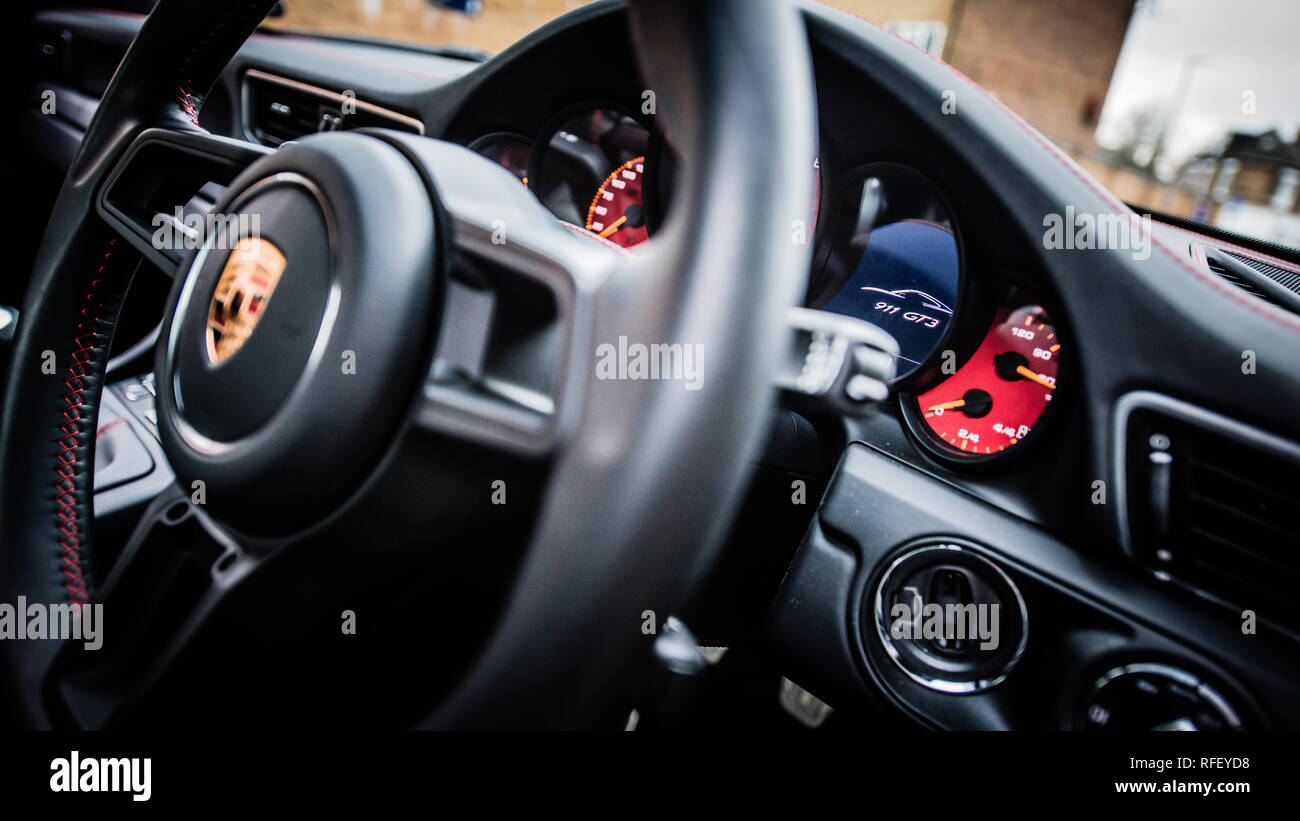 Luxuriose Leder Interieur Instrumente Panel Des Porsche