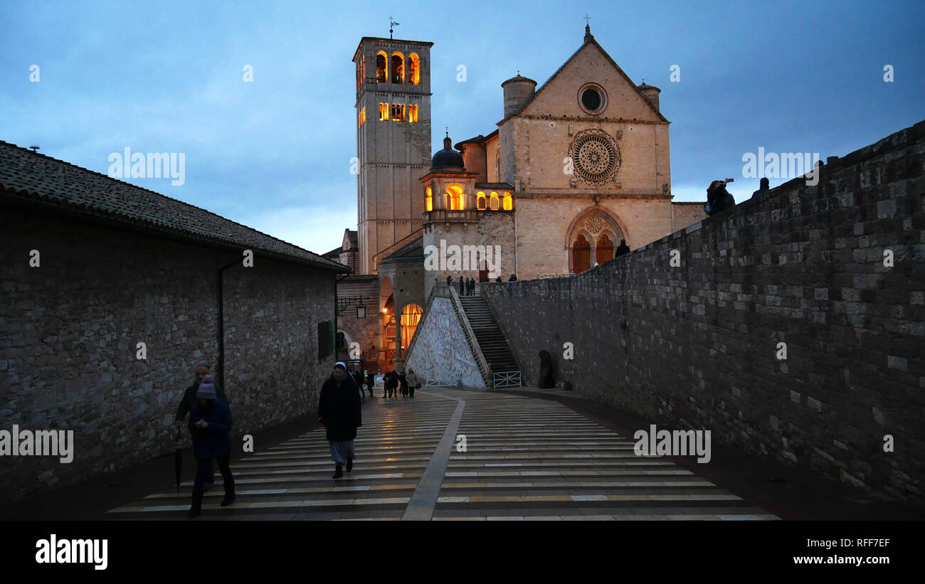 Basilika de San Francisco De Asis, Assisi, Umbrien, Italien Stockfoto