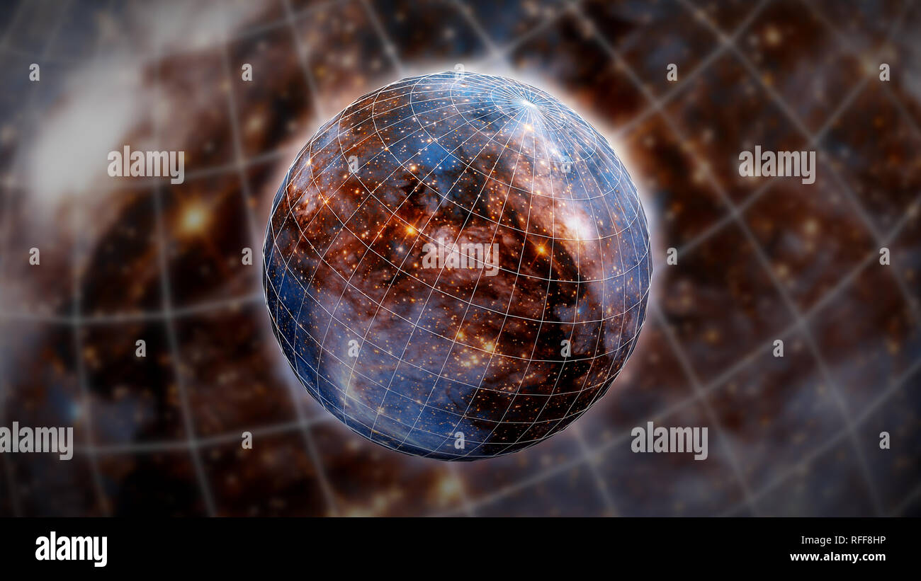 Das Universum, das theoretische Modell des Universums (konzeptionelle 3d-Wissenschaft Abbildung) Stockfoto