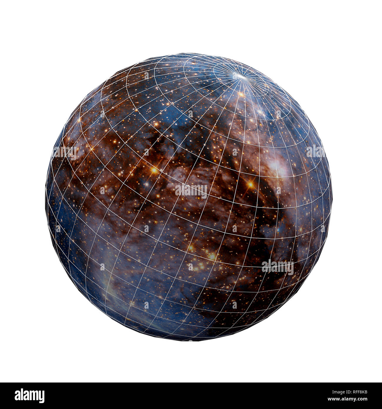 Das Universum, das theoretische Modell des Universums isoliert auf weißem Hintergrund (3d-Wissenschaft Hintergrund) Stockfoto