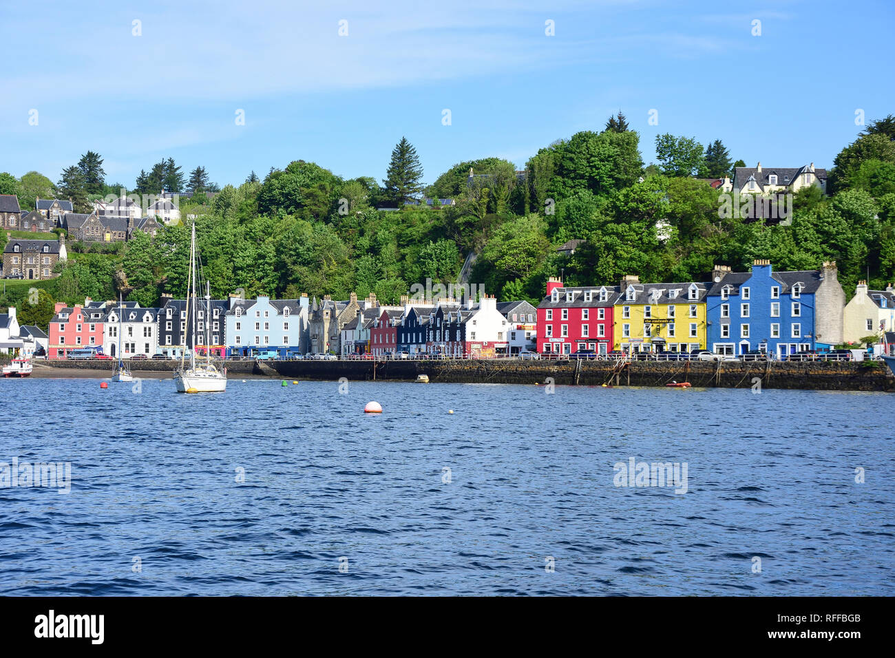 Blick auf den Hafen, Tobermory, Isle of Mull, Inner Hebriden, Argyll und Bute, Schottland, Vereinigtes Königreich Stockfoto