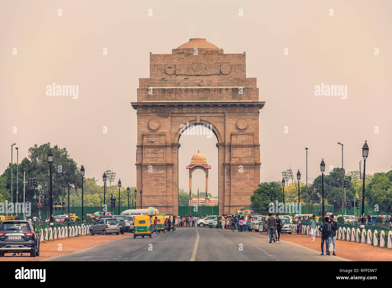 Das India Gate war Memorial in Neu Delhi, Indien Stockfoto