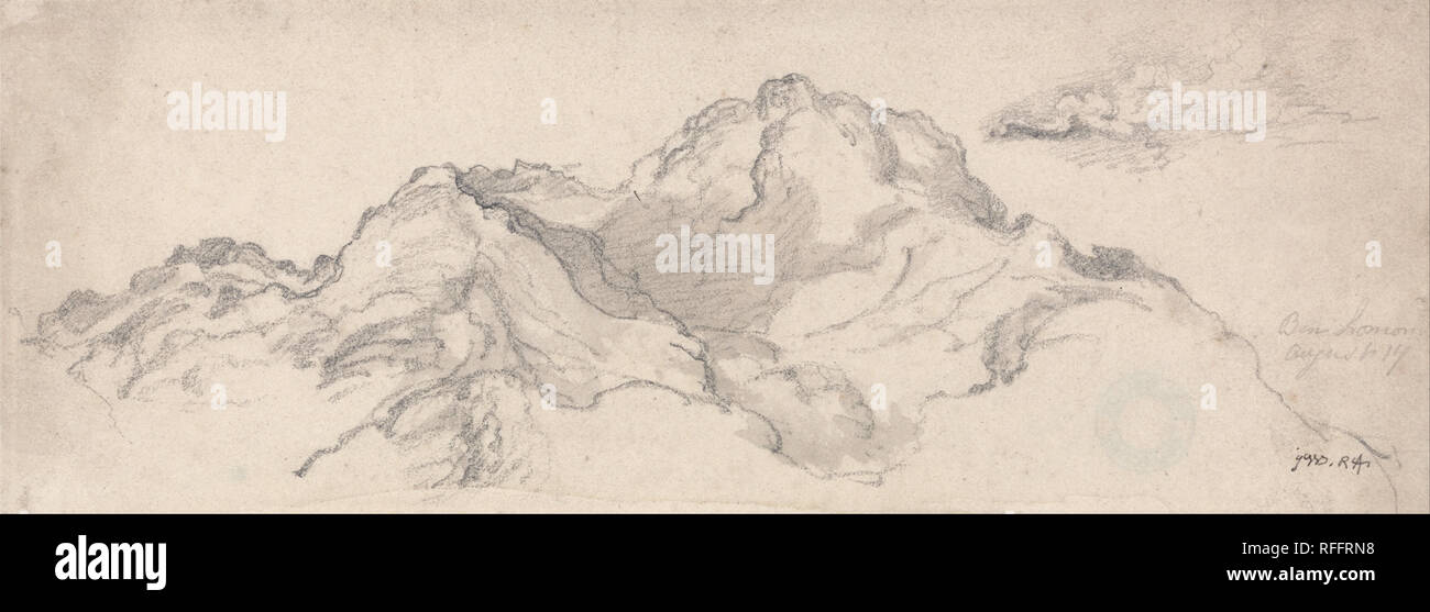 Ben Lomond, August 17. Datum/Zeit: Ca. 1805. Zeichnung. Graphit und grau Waschen auf Medium, glatte, Creme webte Papier. Höhe: 102 mm (4.01 in); Breite: 283 mm (11.14 in). Autor: James Ward. Stockfoto