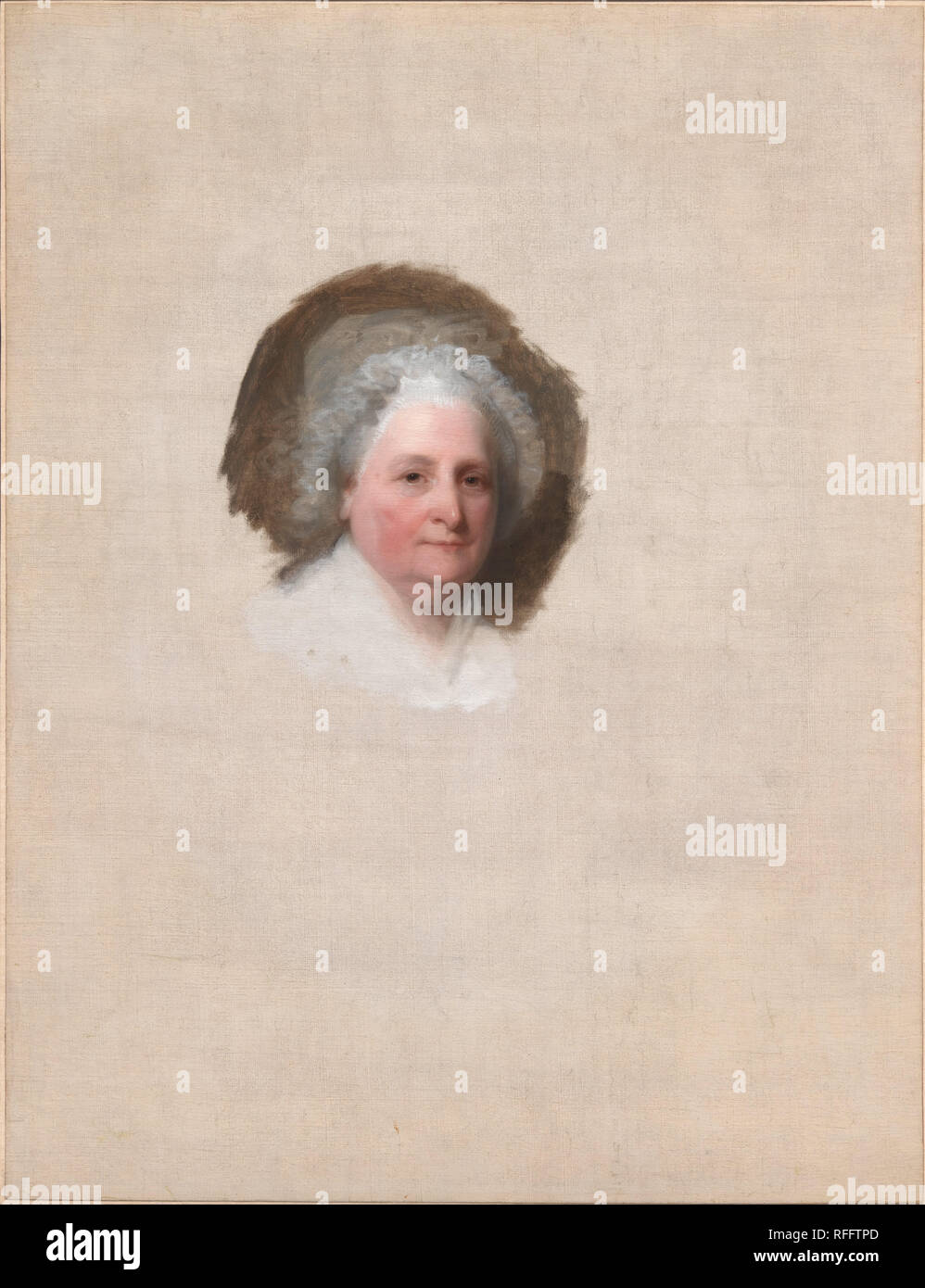 Martha Washington (Das Athenaeum Hochformat). Datum/Zeit: April 12, 1796. Malerei. Öl auf Leinwand. Höhe: 1.219 mm (47.99 in); Breite: 940 mm (37 in). Autor: Gilbert Stuart. Stockfoto