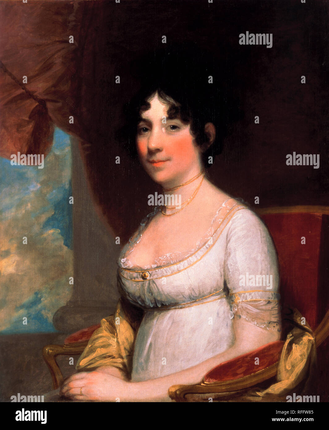 Dolley Payne Madison (Mrs. James Madison). Datum/Zeitraum: 1804. Malerei. Öl auf Leinwand Öl auf Leinwand. Höhe: 741.40 mm (29.18 in); Breite: 612,90 mm (24.12 in). Autor: Gilbert Stuart. Stockfoto