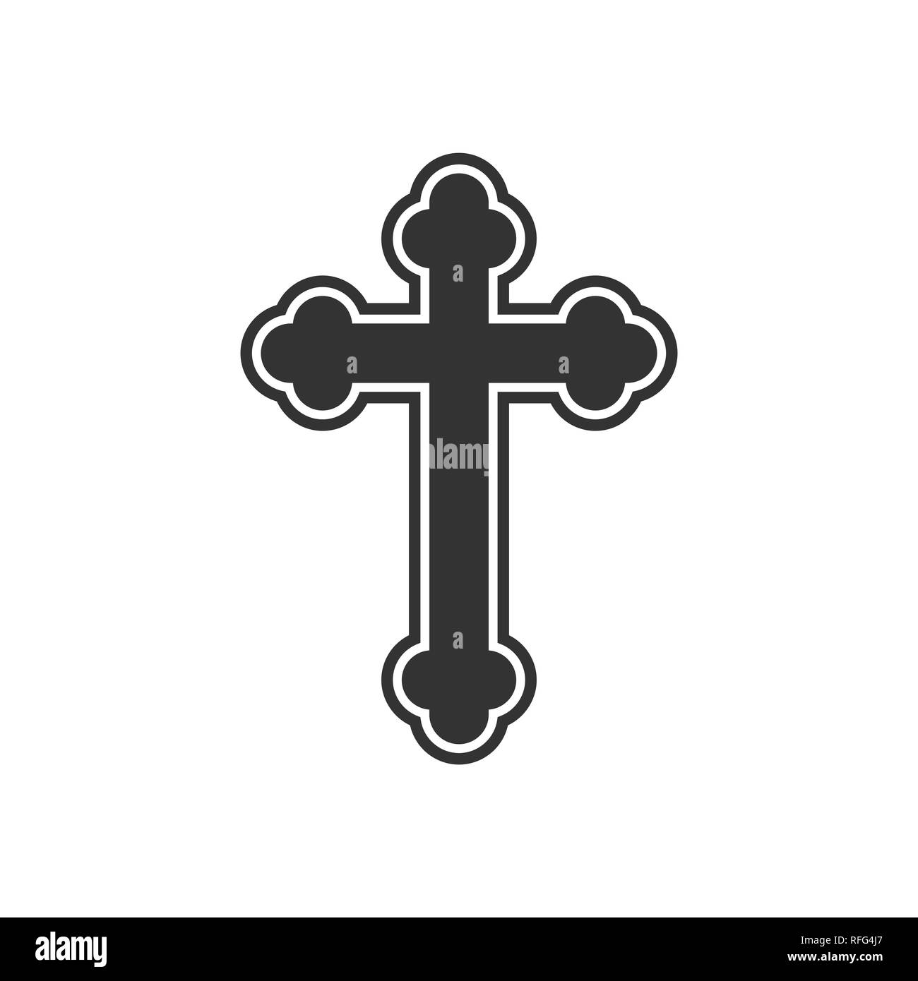 Flache Bauform. Vector Illustration orthodoxes Kreuz Stock Vektor