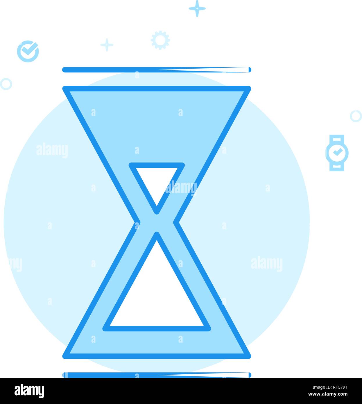 Sanduhr Flachbild Vektor Icon. Sanduhr Symbol, Piktogramm, Sign. Licht Flat Style. Blue Monochrome Design. Editierbare Schlaganfall. Einstellung der Strichstärke. Stock Vektor