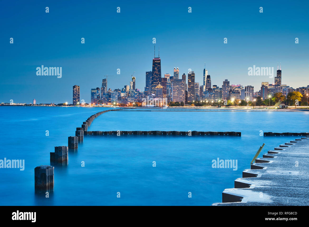 Foto von der Blauen hout Zeit im Fullerton Strand in Chicago Stockfoto