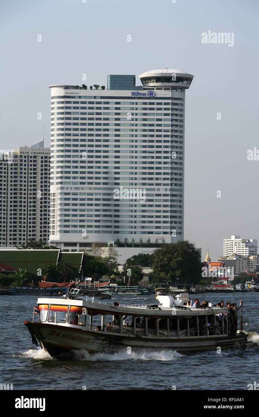 THA Thailand Bangkok Bangkok Millennium Hilton Hotel am Chao Praya Fluss. | Stockfoto