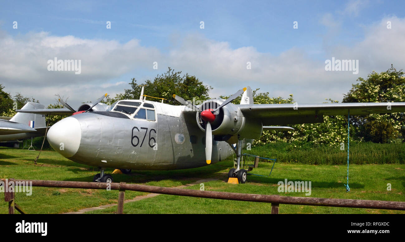 Hunting Percival Meer Prinz T.1, Royal Navy, Navigation und anti-u-Training. Norfolk und Suffolk Aviation Museum, Flixton, Suffolk, Großbritannien Stockfoto