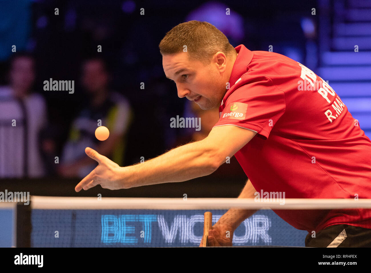 London, Großbritannien. 26 Jan, 2019. Radoslaw Malinowski (POL) und Brian Berry (AUS) in Gruppe A match 2 während Betvictor Weltmeisterschaft des Ping Pong - 2019 Turnier im Alexander Palace am Samstag, den 26. Januar 2019. LONDON ENGLAND. (Nur redaktionelle Nutzung, eine Lizenz für die gewerbliche Nutzung erforderlich. Keine Verwendung in Wetten, Spiele oder einer einzelnen Verein/Liga/player Publikationen.) Credit: Taka G Wu/Alamy News Credit: Taka Wu/Alamy leben Nachrichten Stockfoto