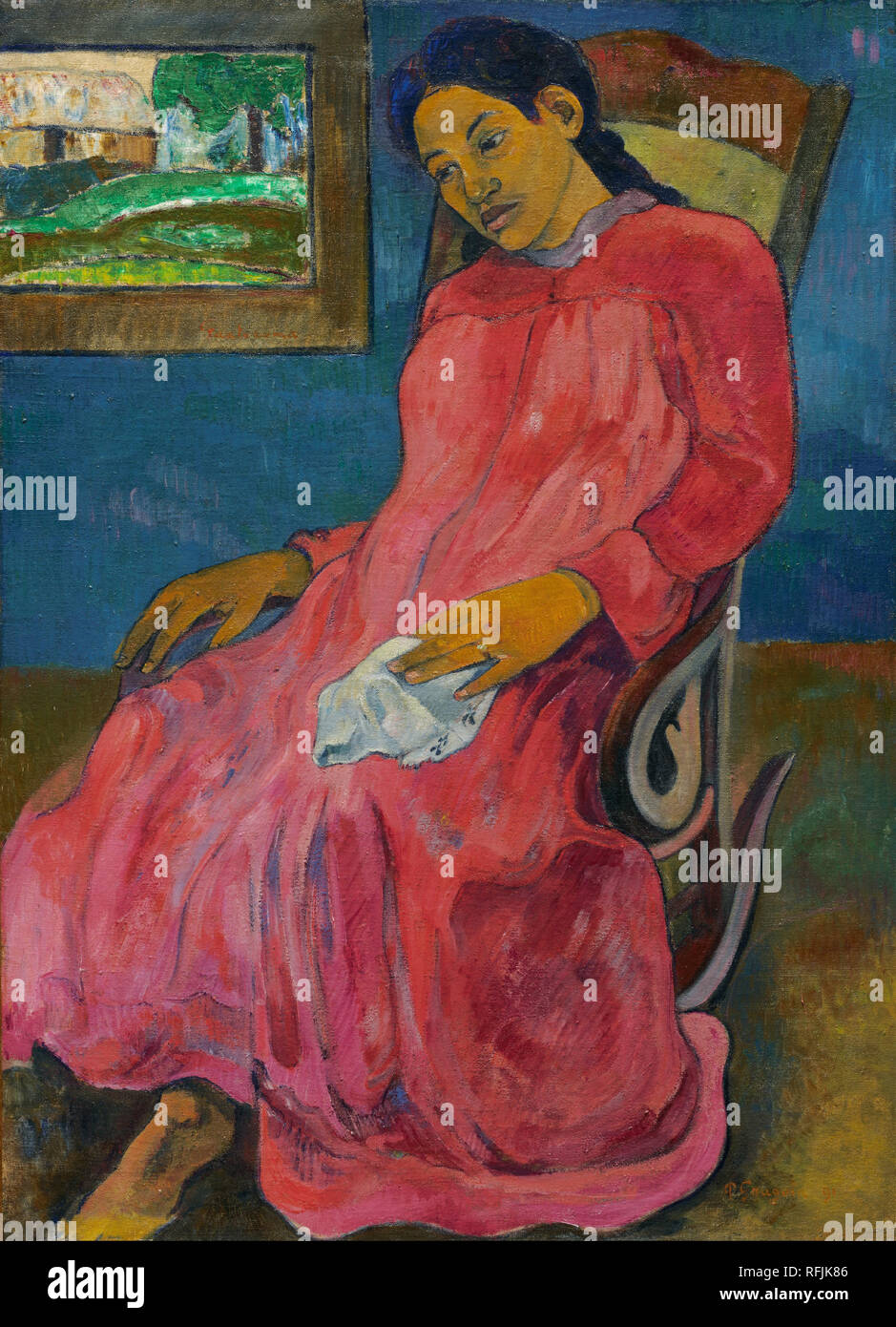 Faaturuma/melancholisch. Datum/Zeitraum: 1891. Malerei. Öl auf Leinwand. Höhe: 37 (93,9 cm), Breite: 26,8 (68,2 cm). Autor: Paul Gauguin. Gauguin, Paul Eugéne Henri. Stockfoto