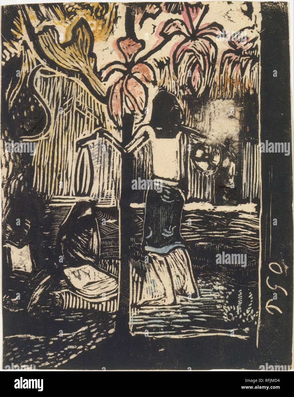 Duft (Noa Noa), kleinen Block. Artist: Paul Gauguin (Französisch, Paris 1848-1903 Atuona, Hiva Oa, Marquesas Inseln). Maße: Blatt: 5 15/16 x 4 5/8 in. (15,1 x 11,7 cm). Datum: 1894-95. Museum: Metropolitan Museum of Art, New York, USA. Stockfoto