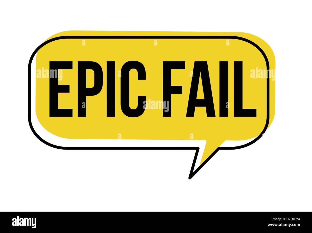 Epic Fail Sprechblase auf weißem Hintergrund, Vector Illustration Stock Vektor