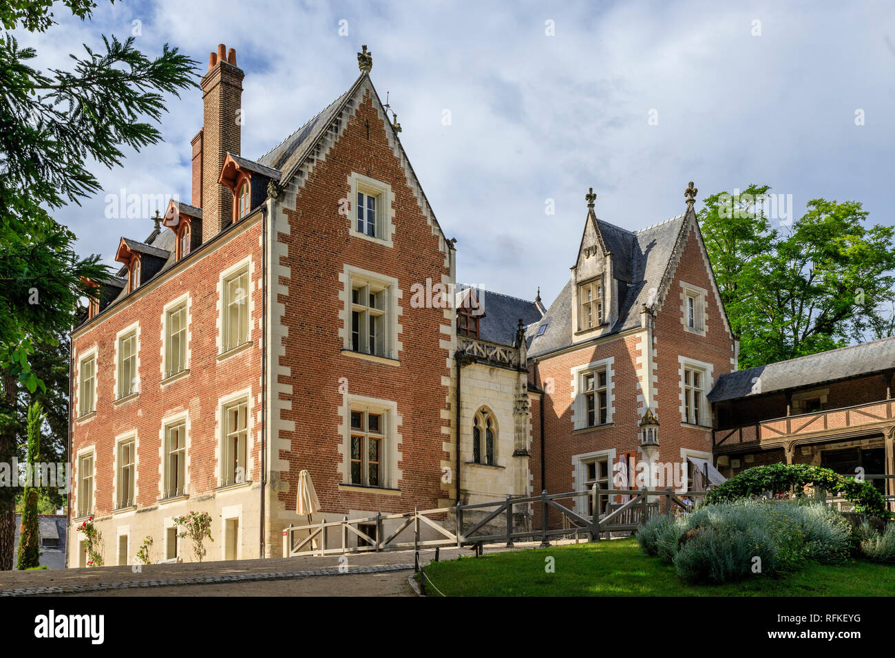 Frankreich, Indre et Loire, Amboise, das Clos Luce Schloss und Garten // Frankreich, Indre-et-Loire (37), Amboise, Jardin et Château du Clos Lucé Stockfoto