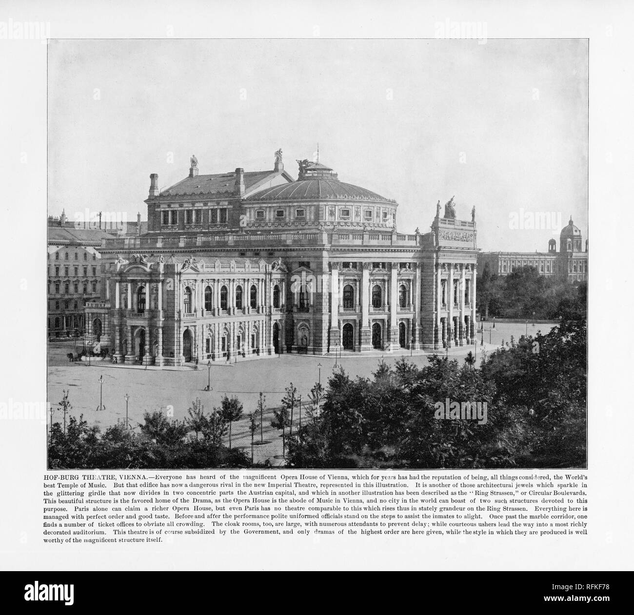 Hofburg Theater, Wien, Österreich, antiken Österreich Foto, 1893 Stockfoto