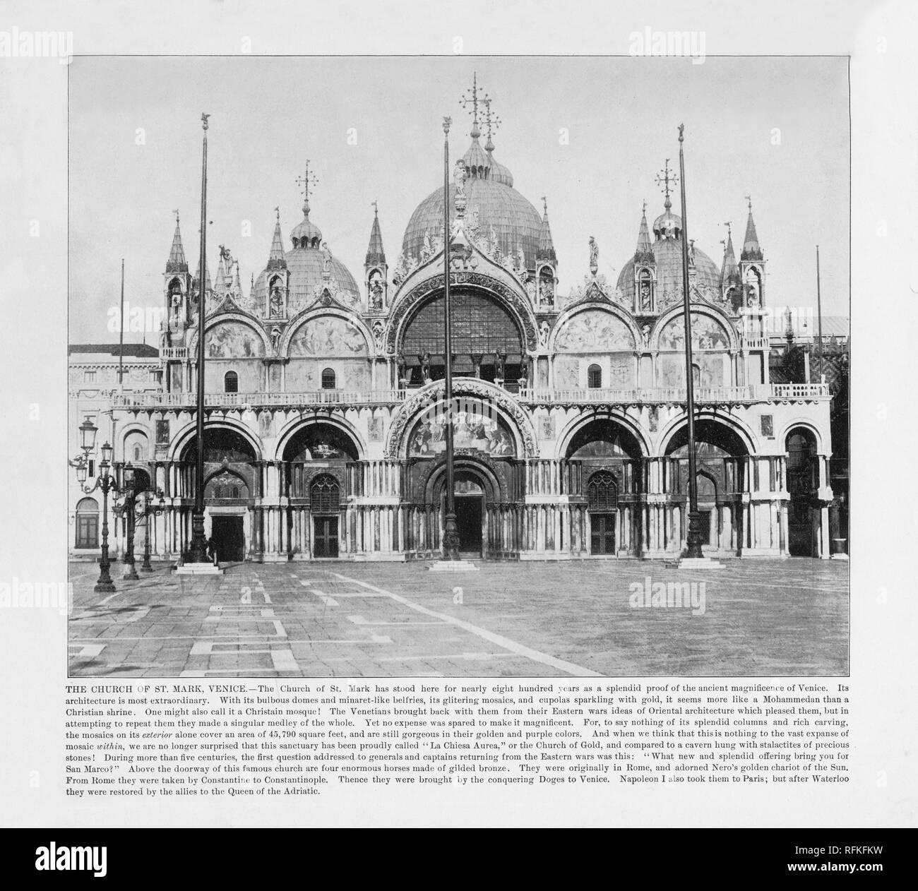 Die Kirche von San Marco, Venedig, Italien, antiken italienischen Foto, 1893 Stockfoto