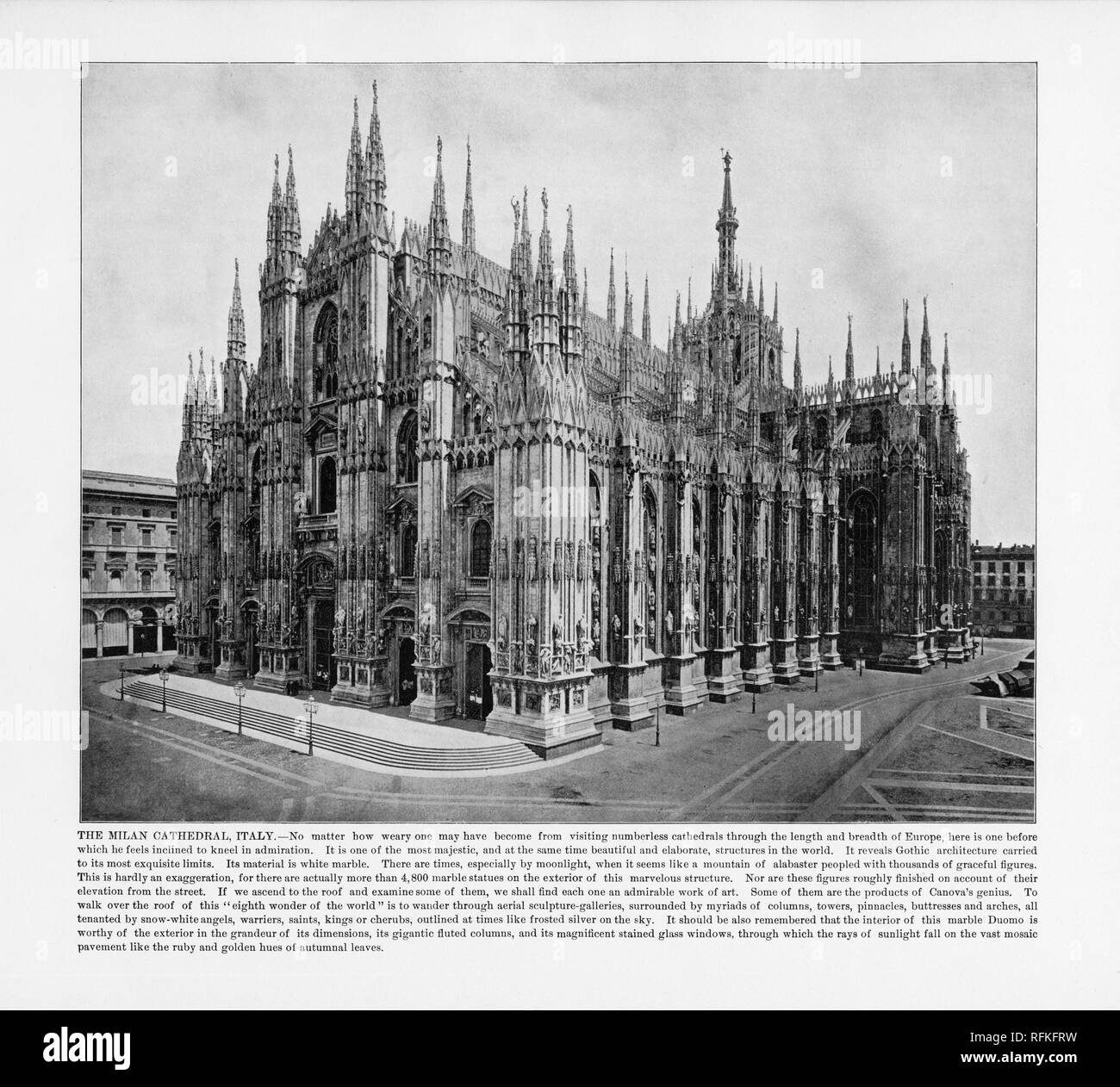 Der Mailänder Dom, Mailand, Italien, antiken italienischen Foto, 1893 Stockfoto