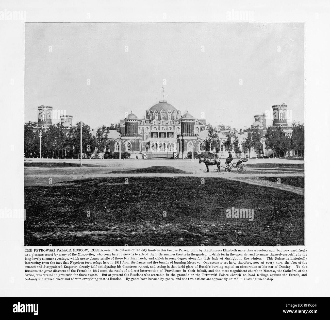 Das petrowski Palace, Moskau, Russland, antike russische Fotografie, 1893 Stockfoto