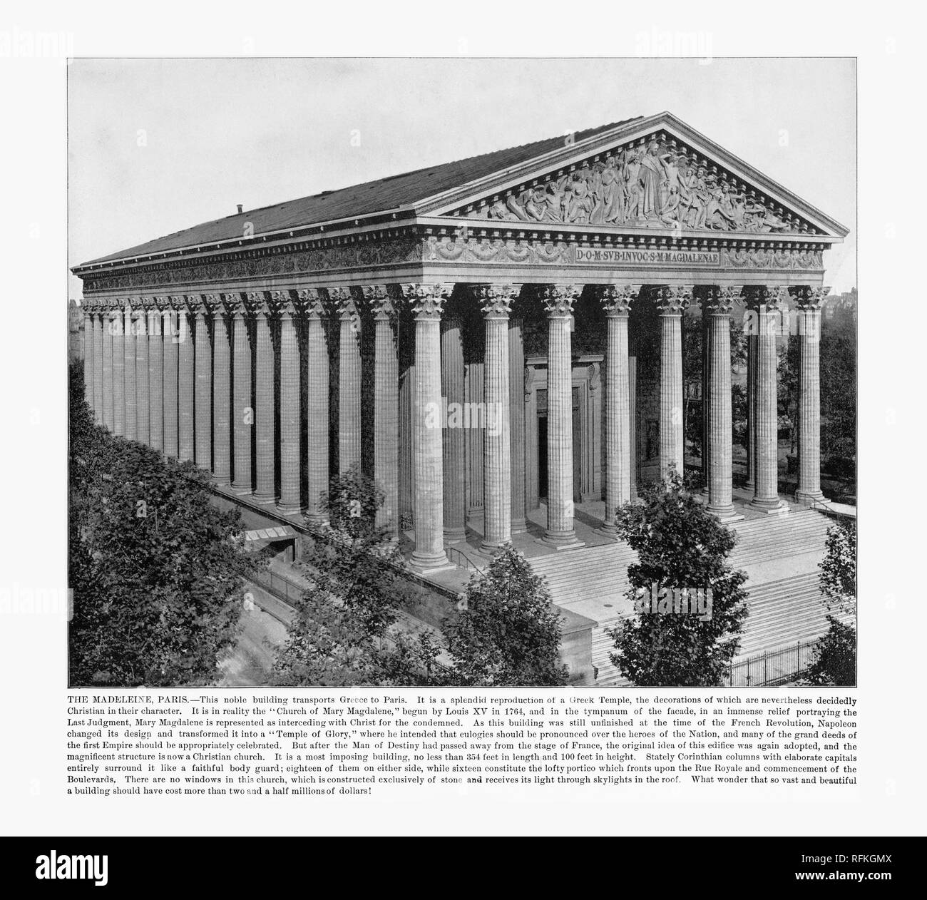 Die Madeleine, Paris, Frankreich, antike Paris Photo, 1893 Stockfoto