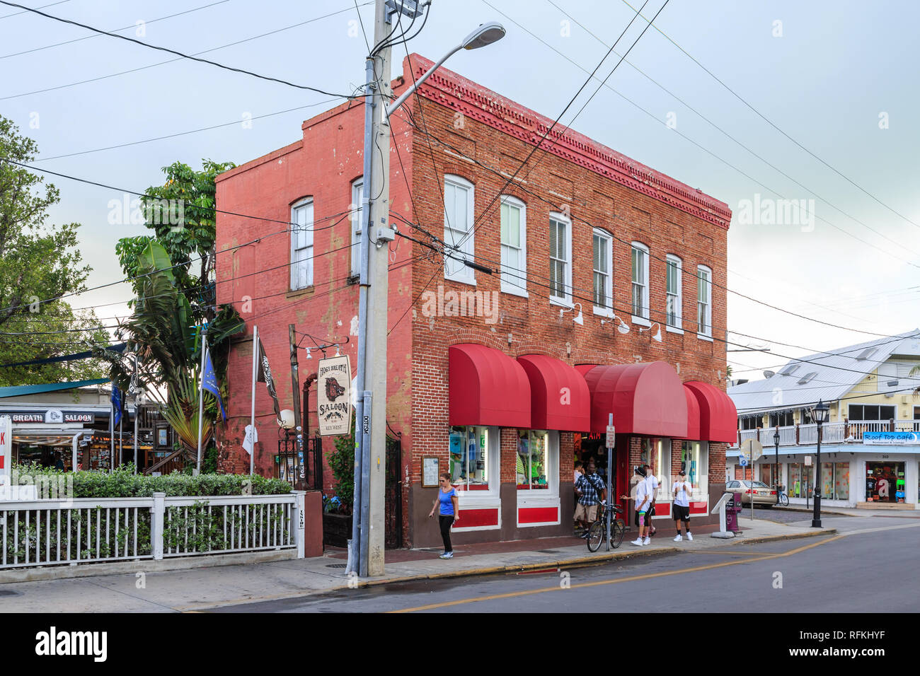 KEY WEST, Florida - Dezember 22, 2015: Das erste Kreuzfahrtschiff, das in Key West 1969 angedockt. Jetzt, mehr als 500.000 Besucher pro Jahr besuchen Sie cruiseing Mallor Stockfoto