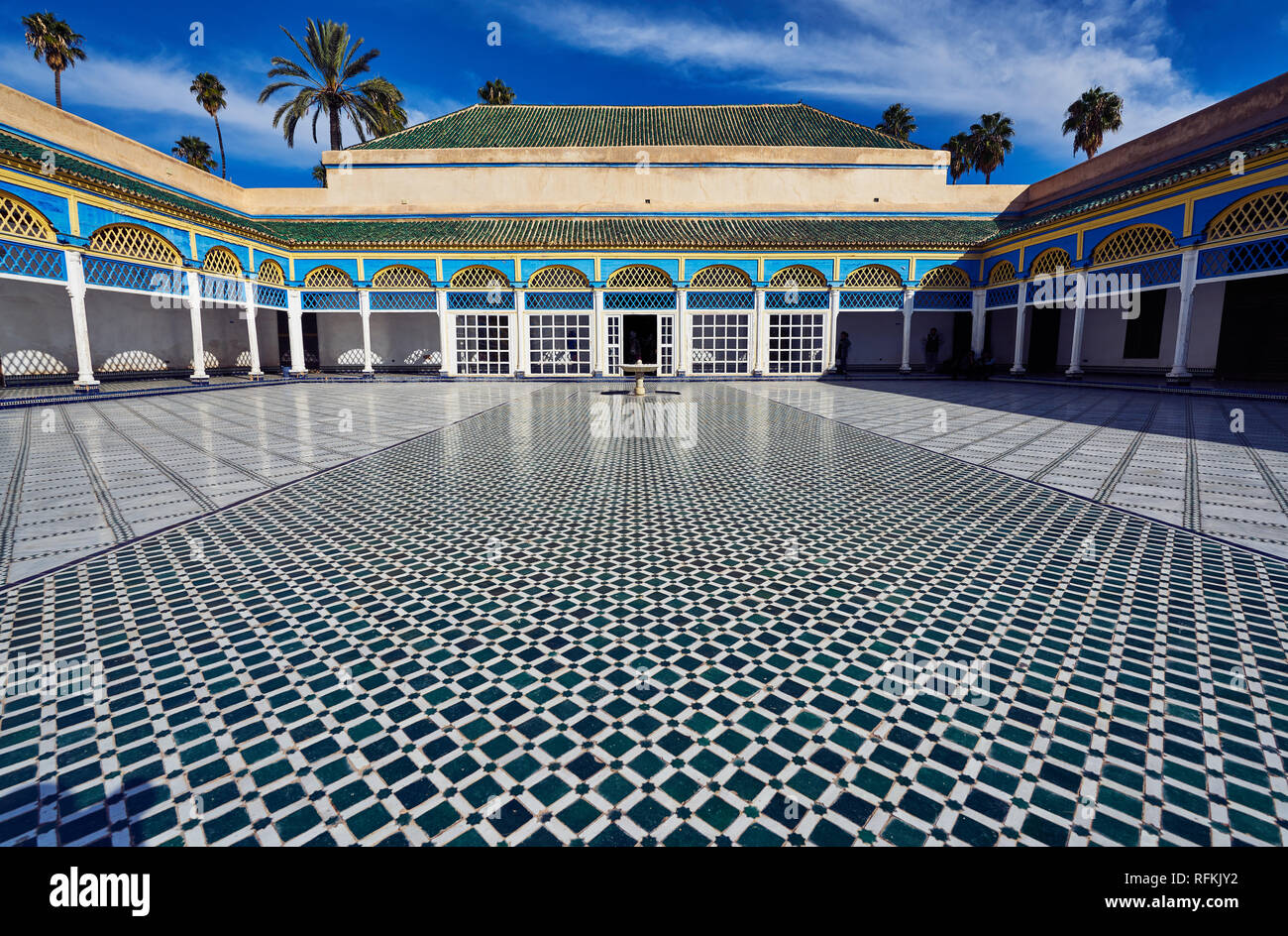 Schöne Inneneinrichtung und Architektur des Bahia Palace, Marrakesch/Marrakesch, Marokko Stockfoto