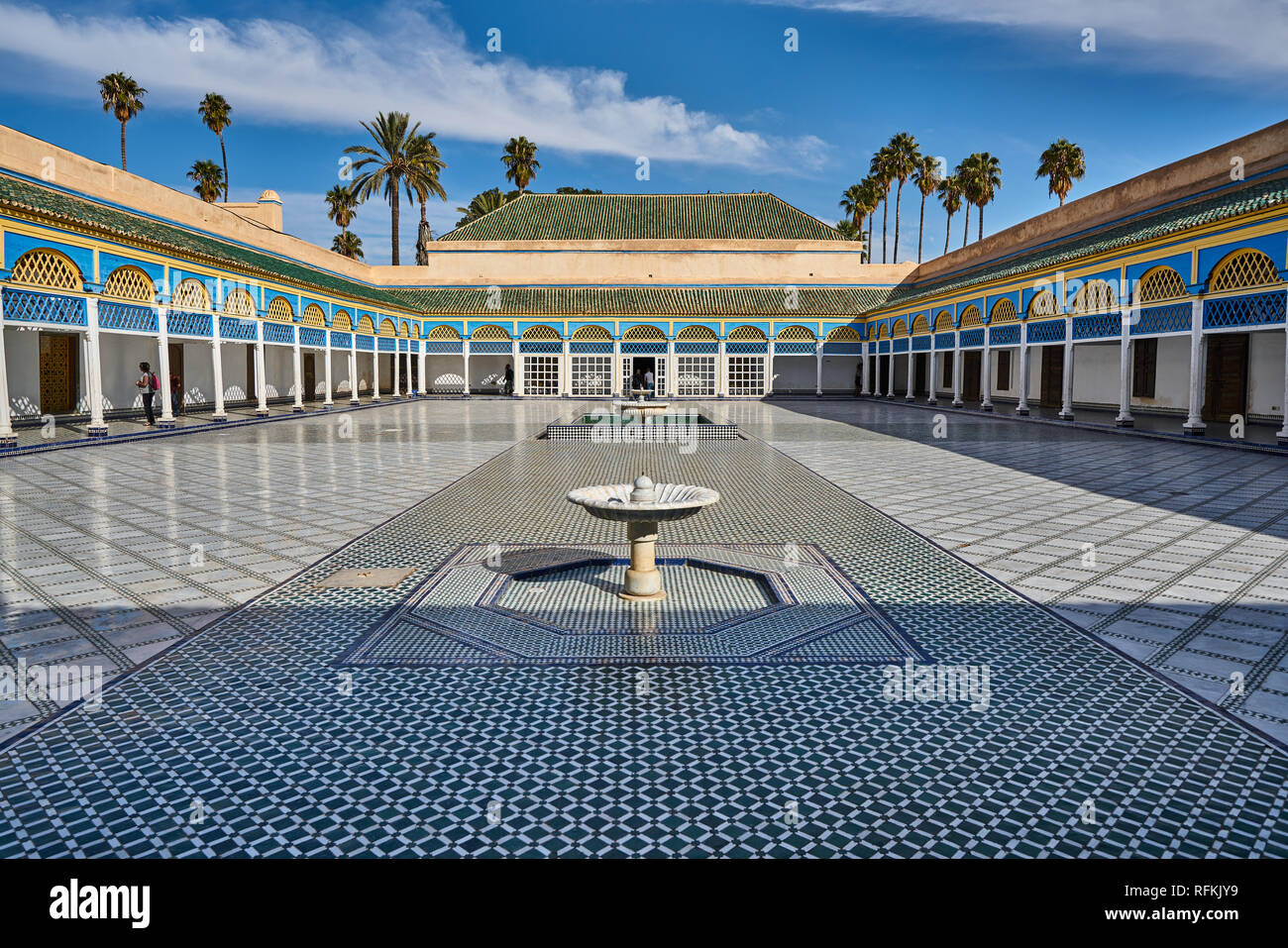 Schöne Inneneinrichtung und Architektur des Bahia Palace, Marrakesch/Marrakesch, Marokko Stockfoto
