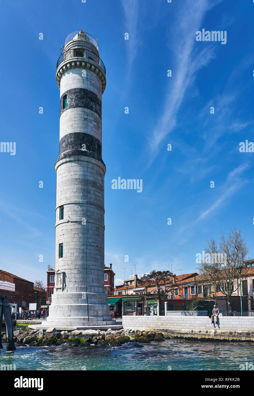 Faro di Murano / Murano Leuchtturm, Venedig, Italien Stockfoto