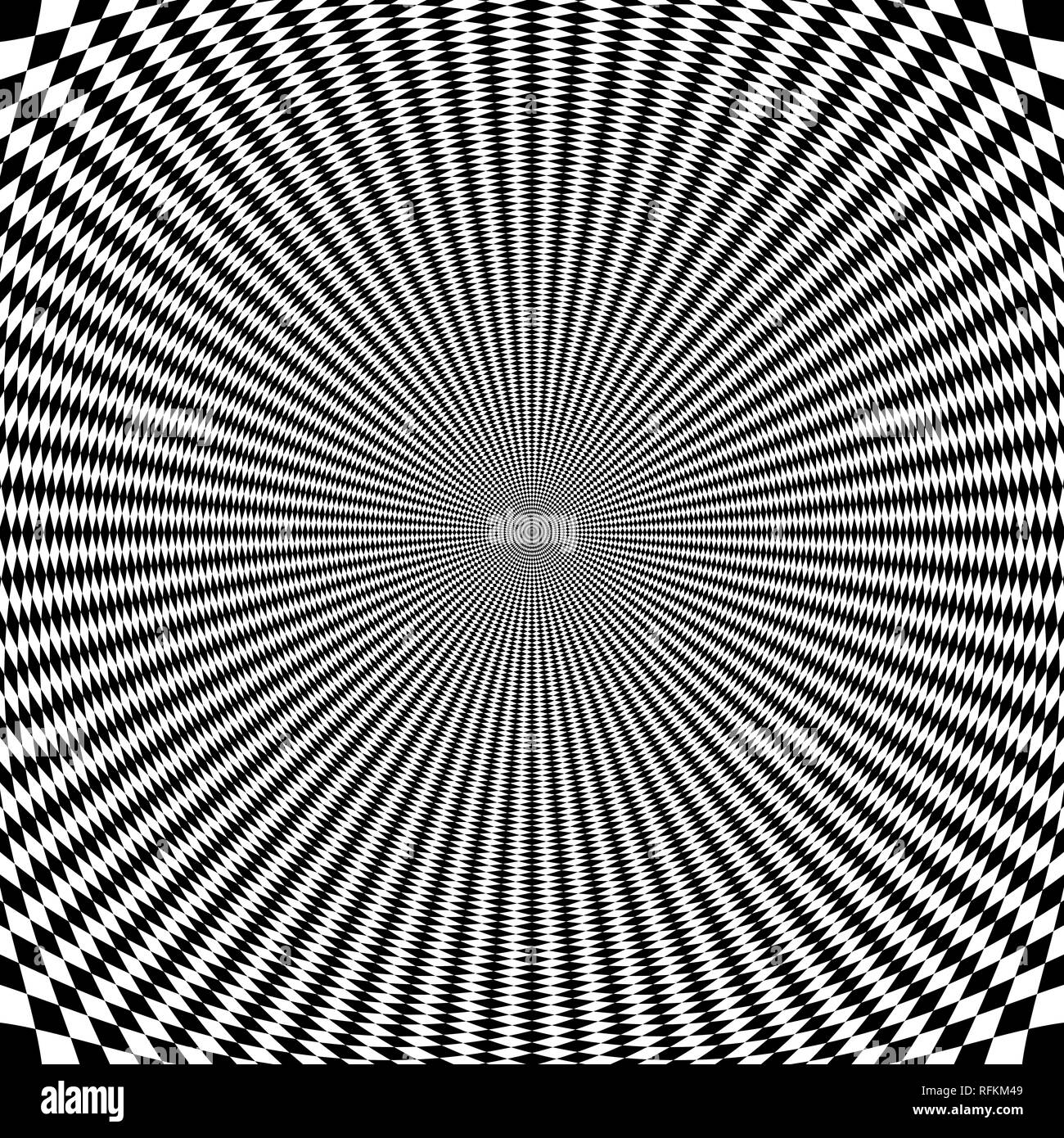 Psychedelic optische Spin illusion Hintergrund. Illusion der Bewegung Effekt Bild. Stockfoto