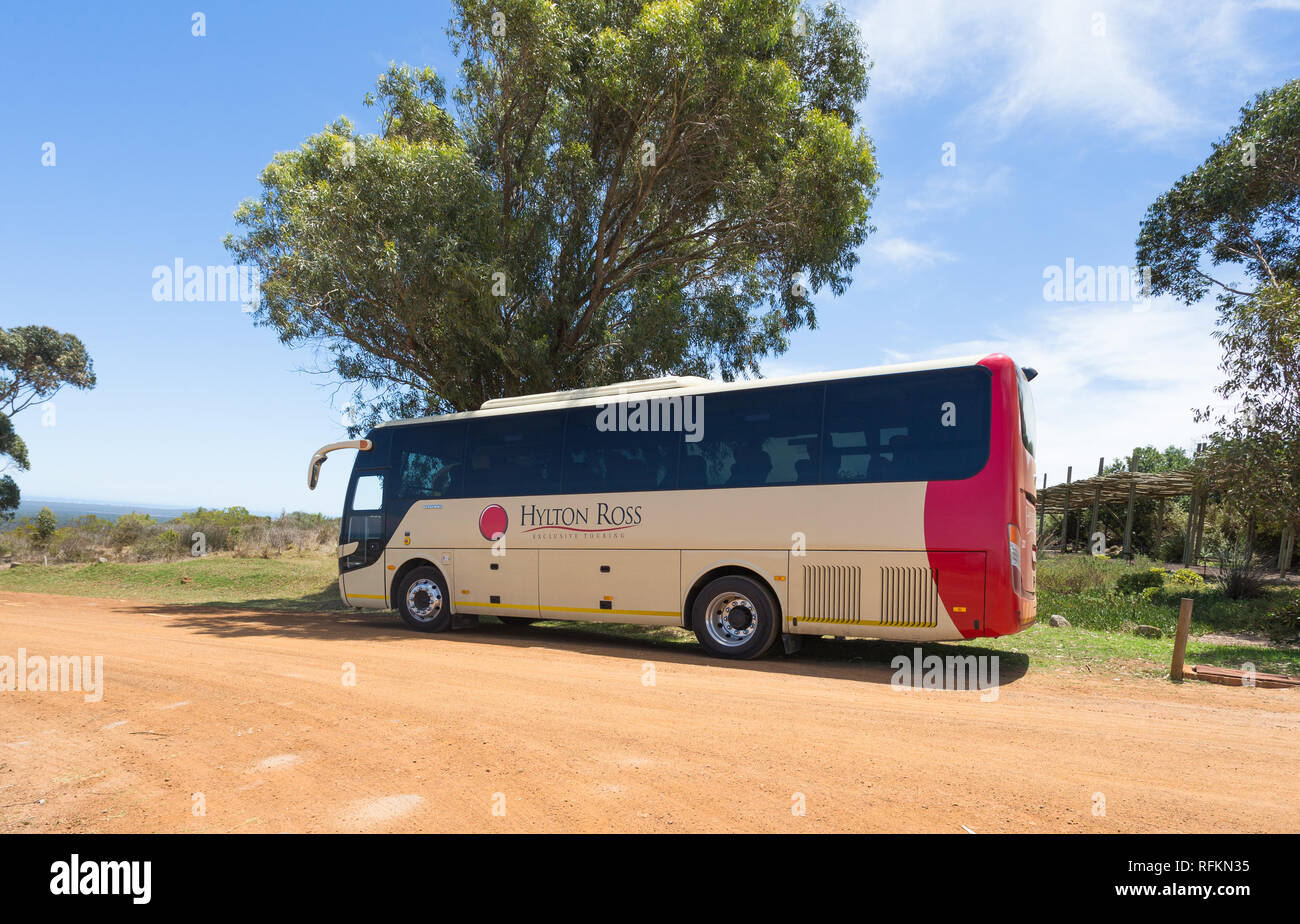 Tour bus, Hylton Ross exklusive Touren unternehmen, geparkten außerhalb touristische Ort in Kapstadt Südafrika Stockfoto