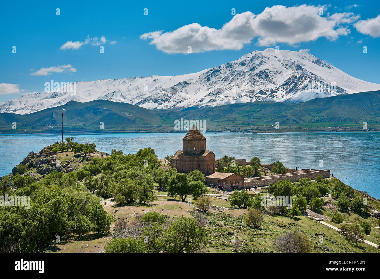 Akdamar Kirche (die Kirche des Heiligen Kreuzes) ist... Insel Akdamar, auch als Aghtamar, Akhtamar und Ahtamar bekannt. Stockfoto