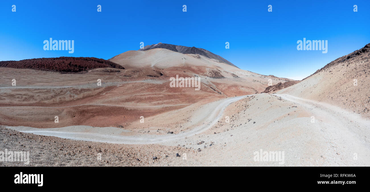 Wanderweg vom Berg Montana Rajada in Teneriffa. Stockfoto