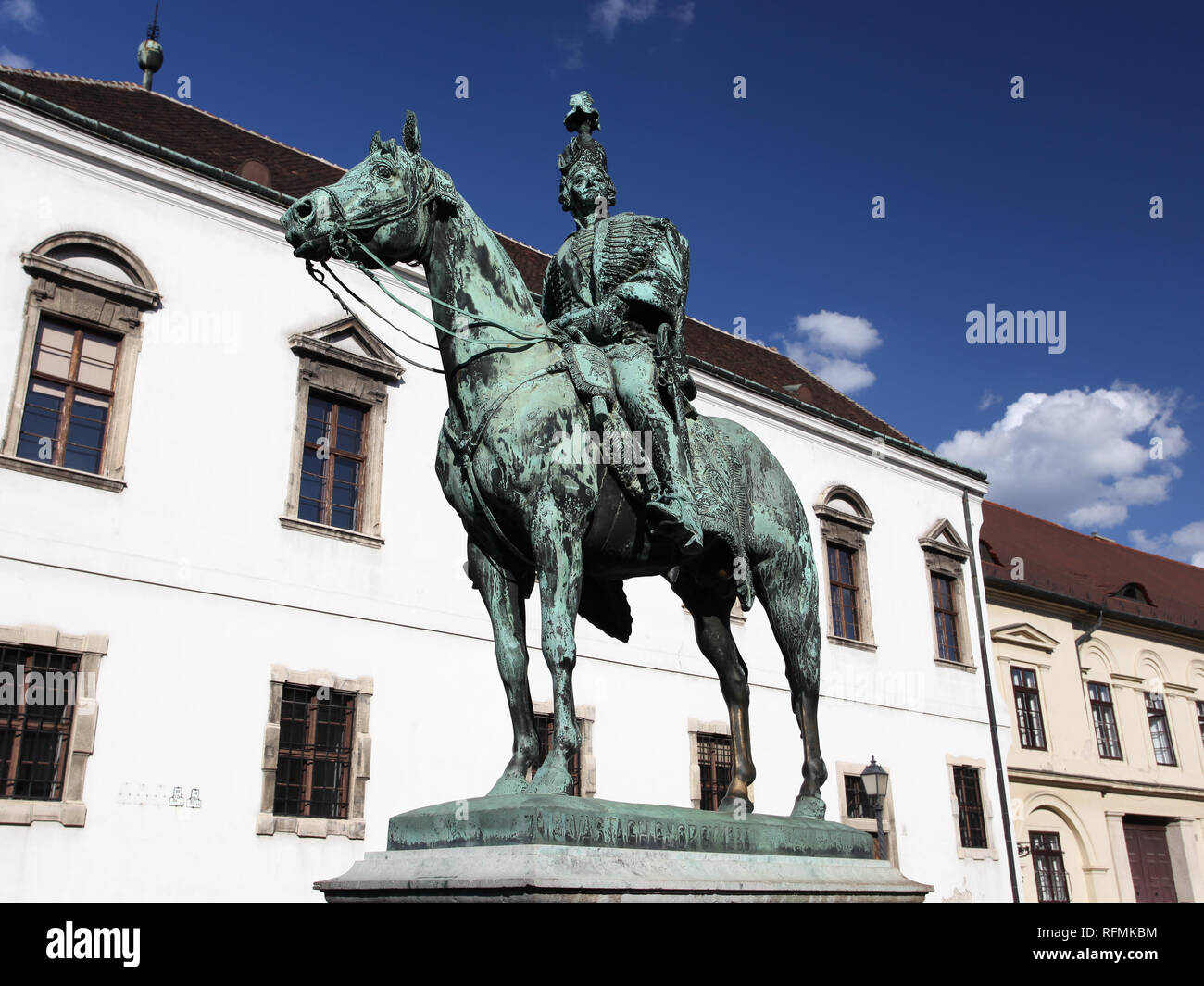 Andras Hadik Pferd Statue in Budapest, Ungarn Stockfoto