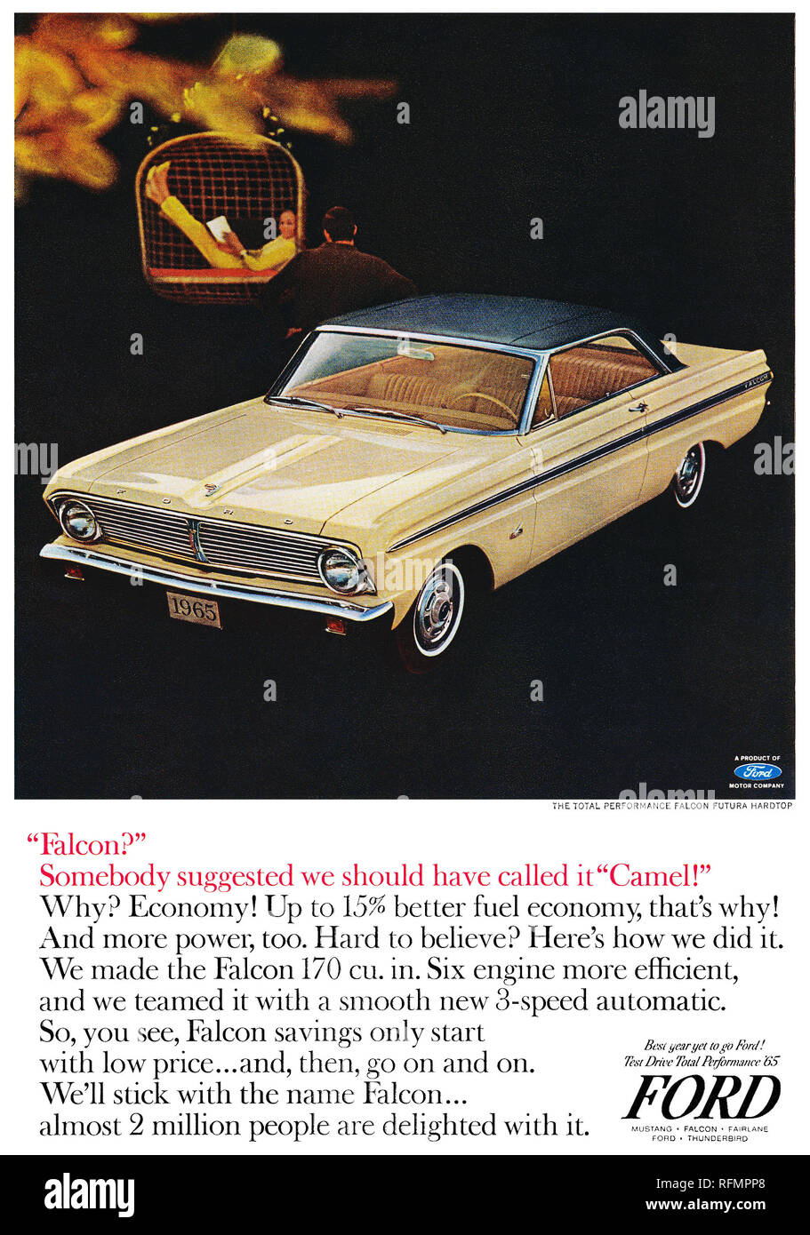 1965 US-Werbung für die Ford Falcon Automobil. Stockfoto