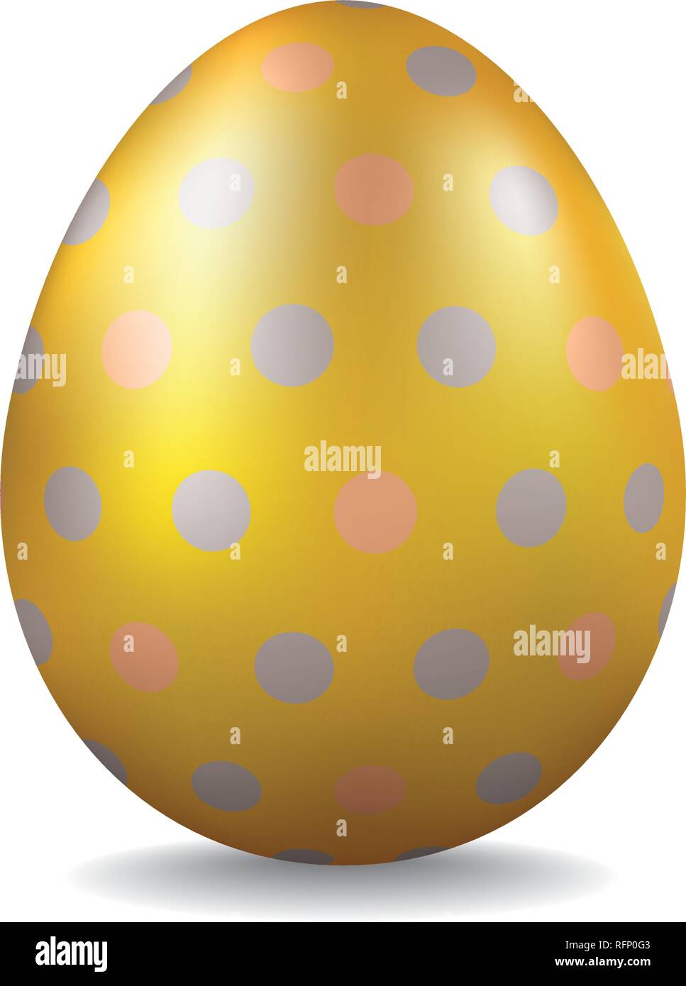 Goldene Osterei mit Silber und Bronze Polka Dots Vector Illustration Stock Vektor