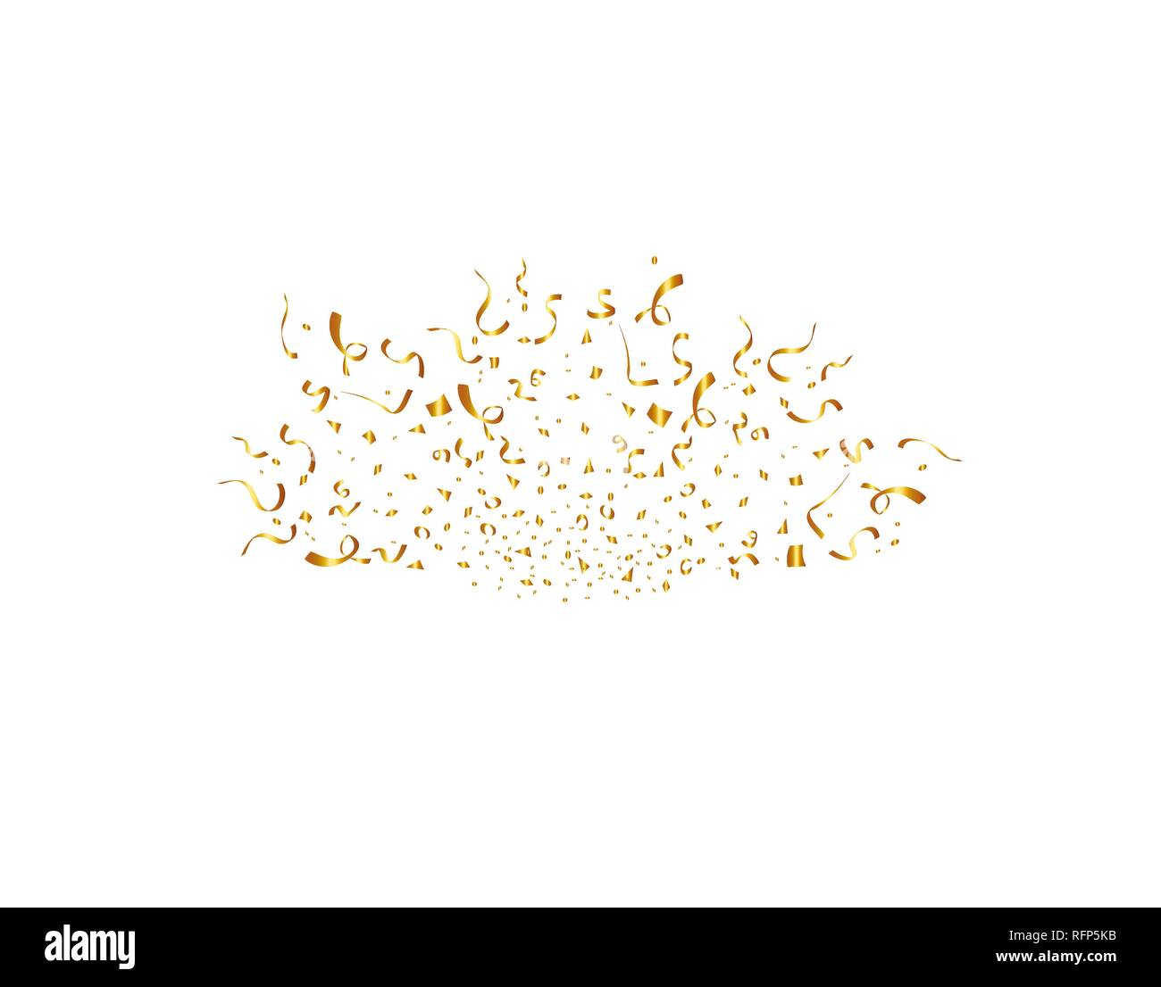 Konfetti isoliert auf weißem Hintergrund. Goldene Bänder. Festliche Vector Illustration Stock Vektor
